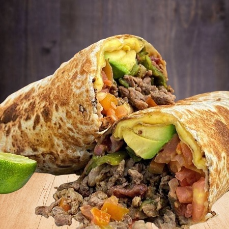 Burrito de Arrachera con Tocino