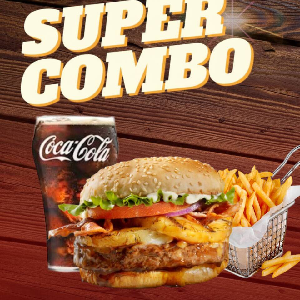 Hawái Bacon + papas + coca cola