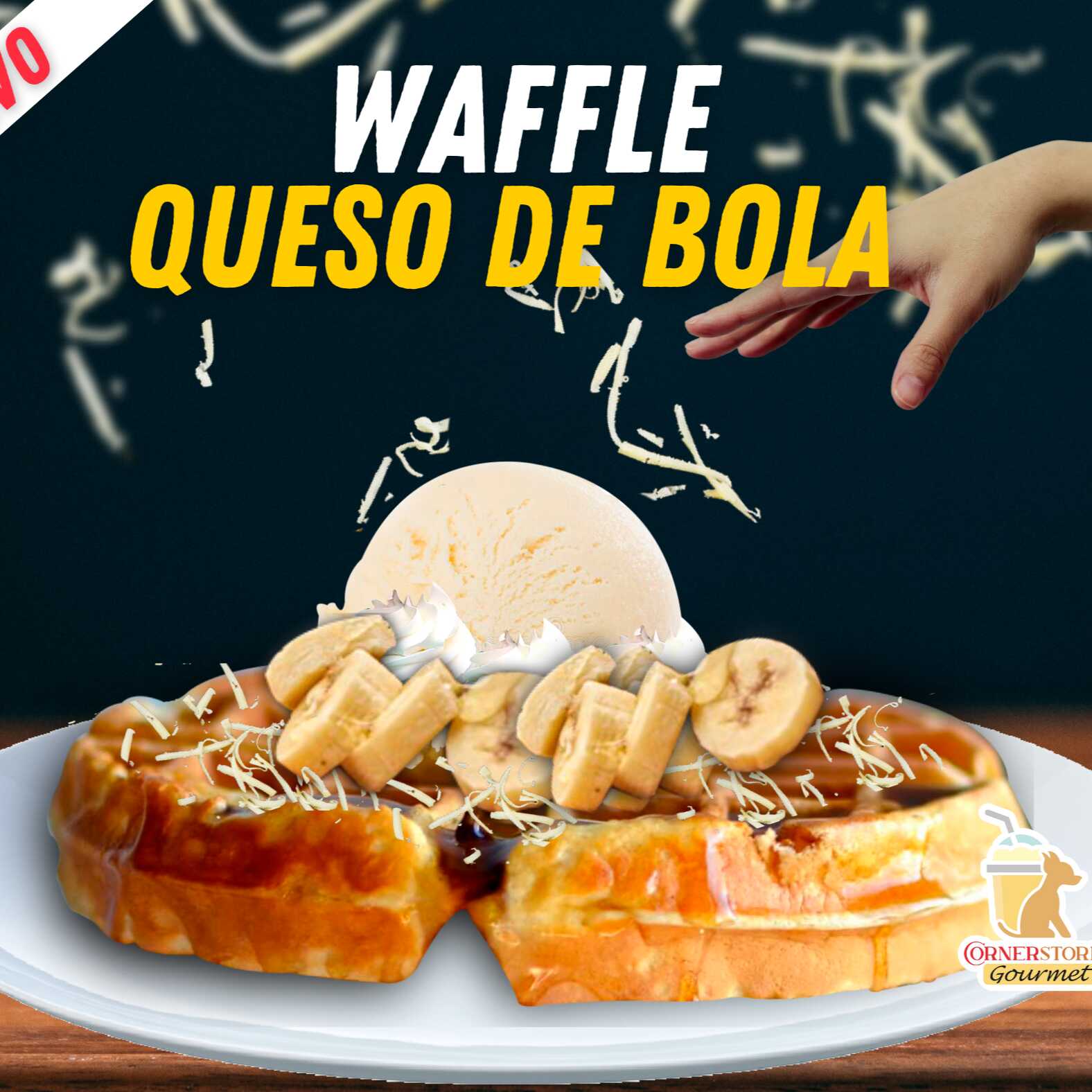 Waffle Belga de Queso de Bola