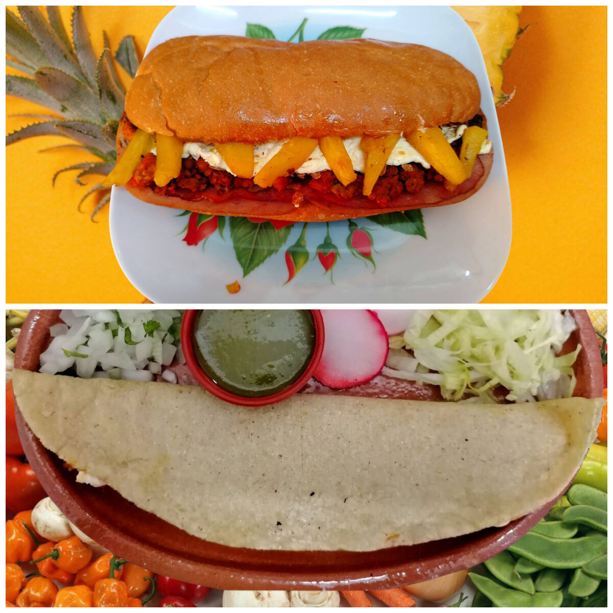 Hawaiana + Quesadilla de Bistec y Agua de Jamaica