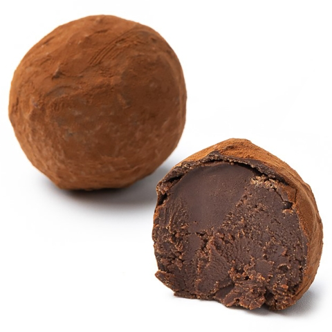 Trufa artesanal de chocolate meio amargo com caramelo salgado. Yummy! Aprox. 20g