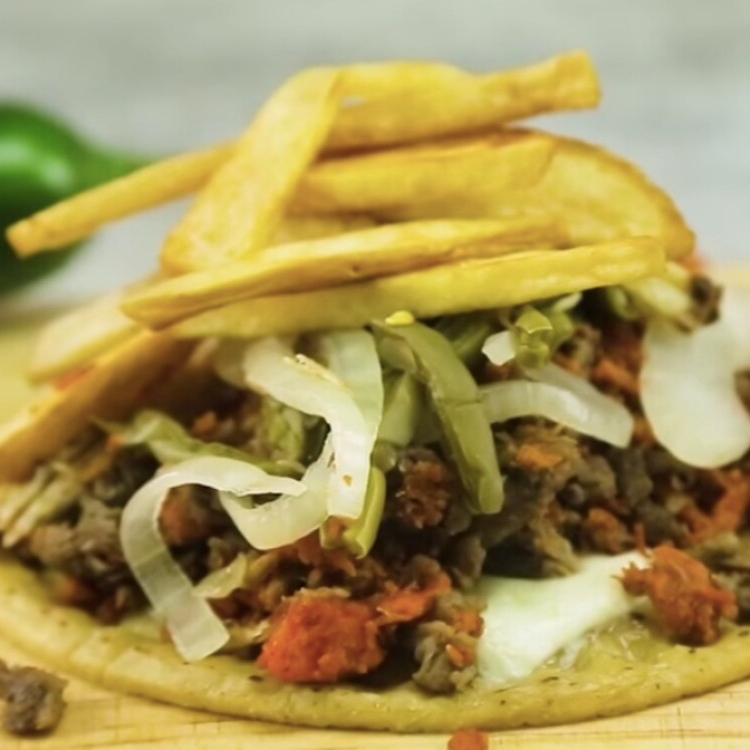Taco de bistec de cerdo