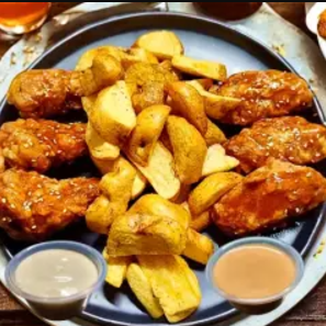 Alitas BBQ 6und+papas