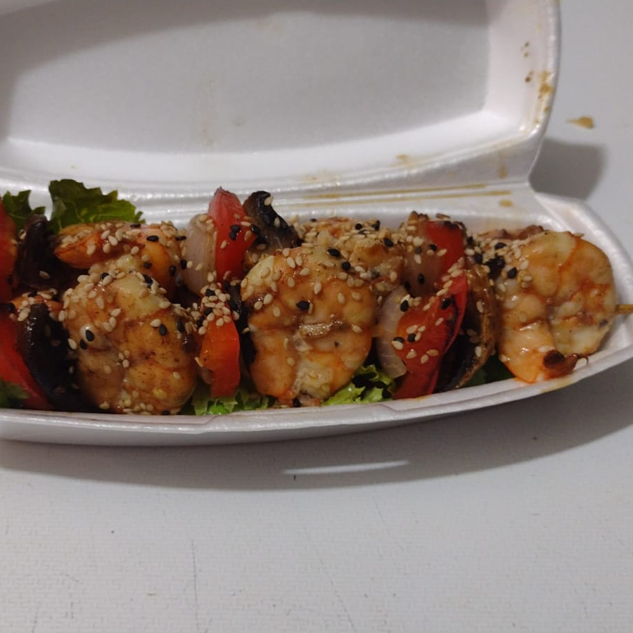 Yakitori de camarón