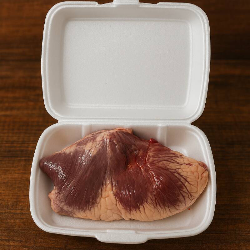 Porção com aproximadamente 1 Kg - Coração bovino selecionado, suculento e cheio de sabor.