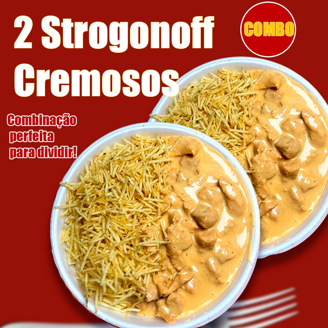 Arroz soltinho no alho , strogonof com ketchup e batata palha separada