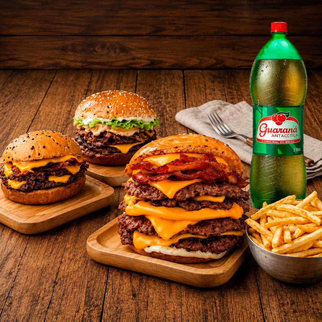 Combo Seleção 99, 1*SMASH TURBO, 1*PROMO BURGUER, 1*BATATA CHEDDAR E BACON MÉDIA, 1*Coca-Cola 2L