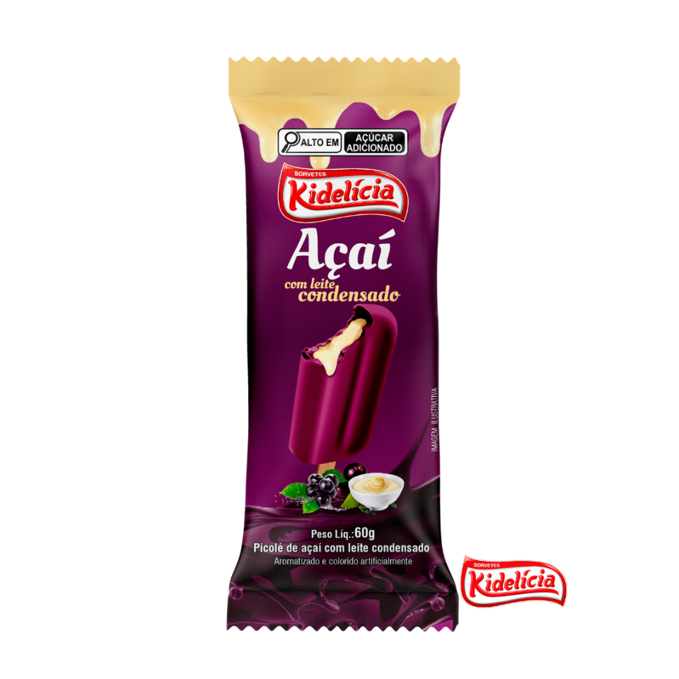 picole de açai com leite condensado
