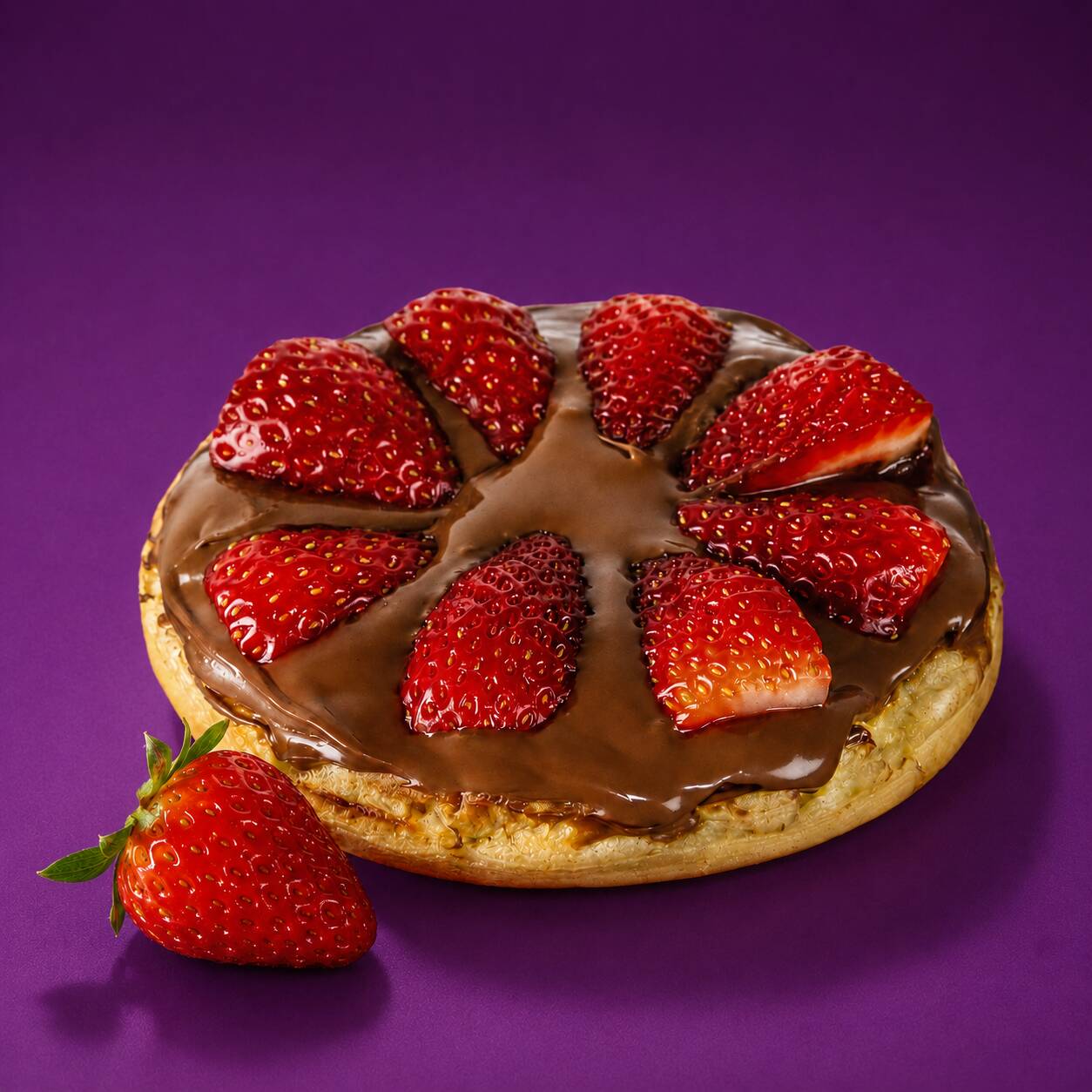Waffle quentinho e crocante por fora, macio por dentro, coberto com uma generosa camada de Nutella e morangos fresquinhos. A combinação perfeita entre o chocolate cremoso e o sabor irresistível da fruta, finalizada para transformar cada mordida em uma experiência inesquecível.