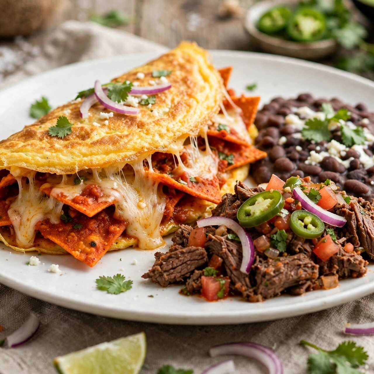 Omelet Relleno de Chilaquiles