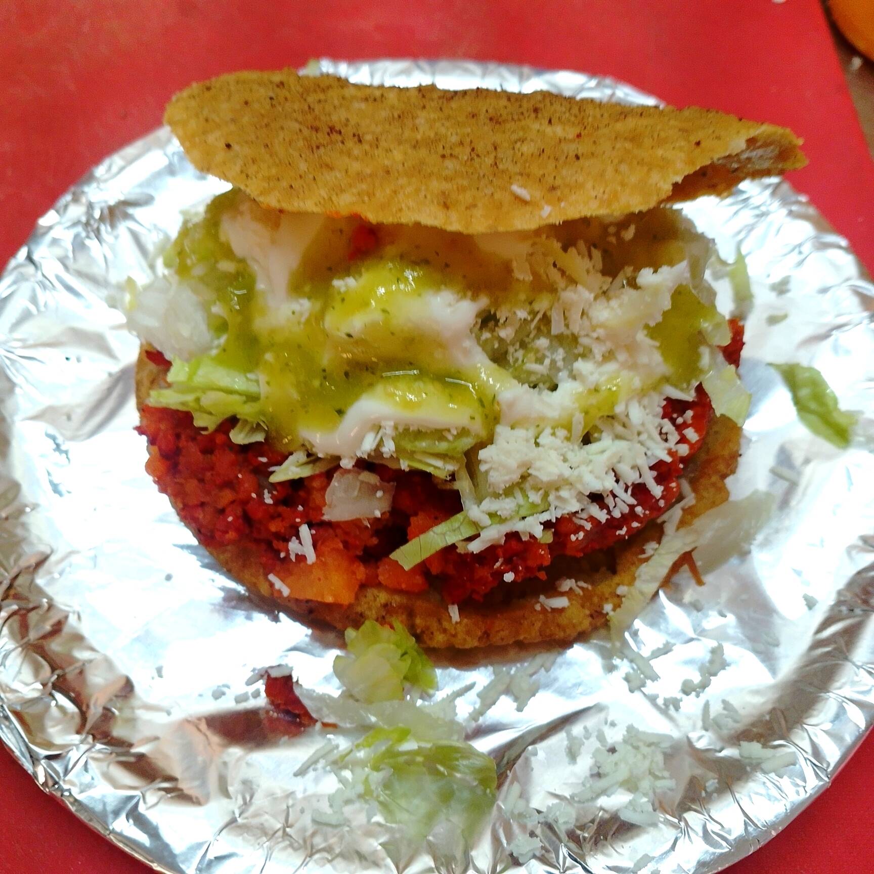 Gordita de Papa Con Chorizo