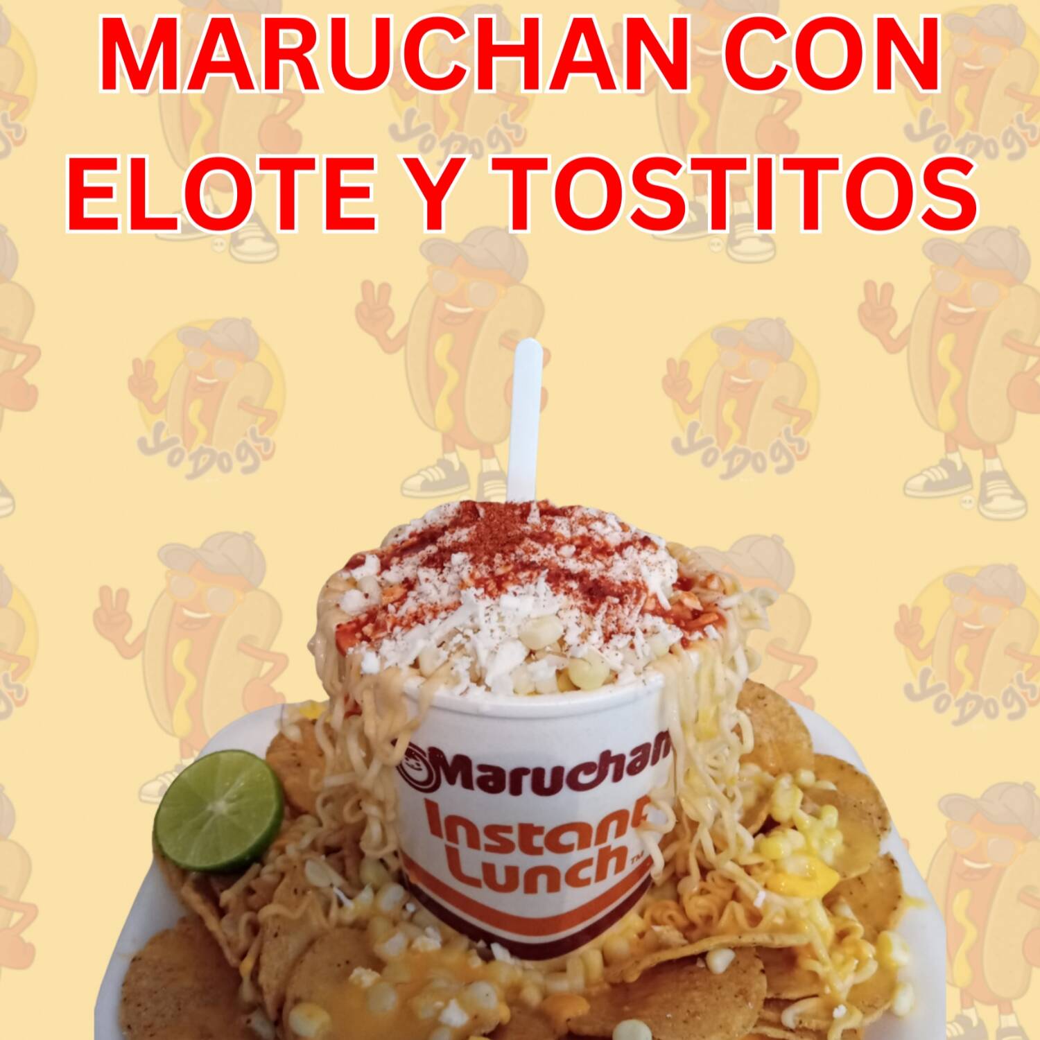 Maruchan Con Elote y Tostitos
