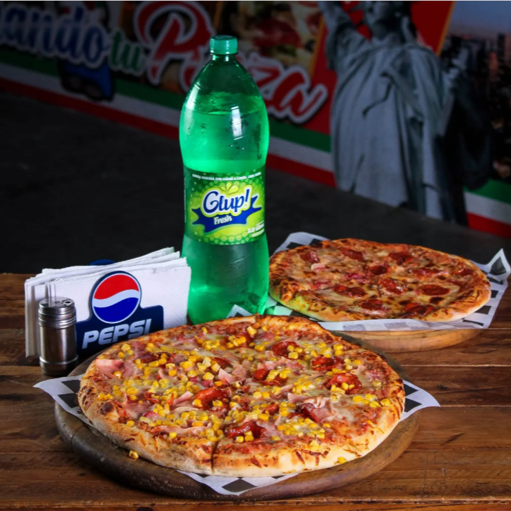 2 Pizzas Grandes+Refresco 1.5L
