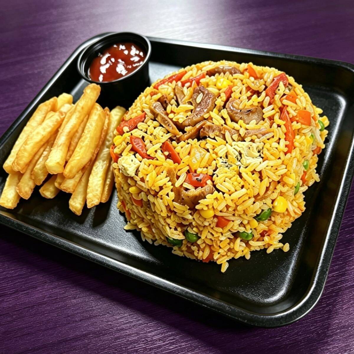 Arroz Mixto + Papas Fritas