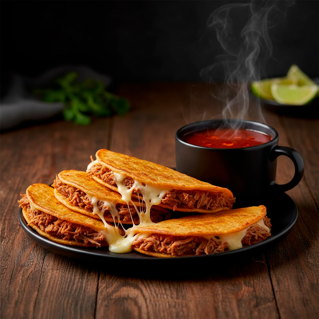 Paquete 4 Quesabirrias + Consomé