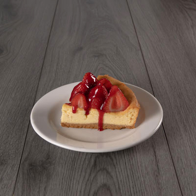 Pastel de queso con fresas