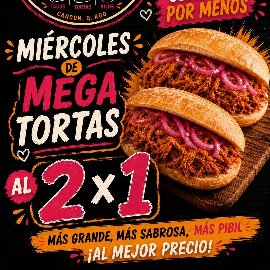 Miércoles de Come más por Menos! 2x1