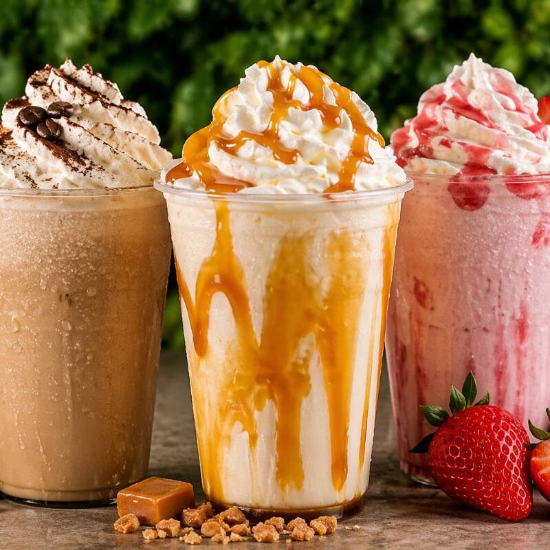 2 Deliciosos Milkshakes De 300ml Feitos Com Creme Americano E Sabores Opcionais. (Foto Ilustrativa)