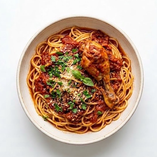 Tallarines Rojos con Pollo