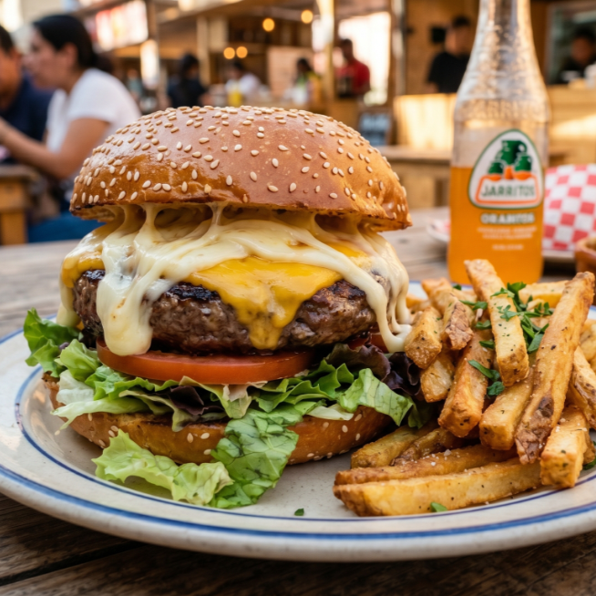 Hamburguesa-La Tiburona Estilo Mexicano