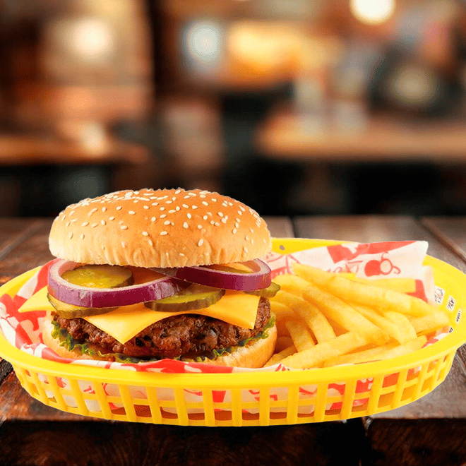 Hamburguesa tradicional con papas