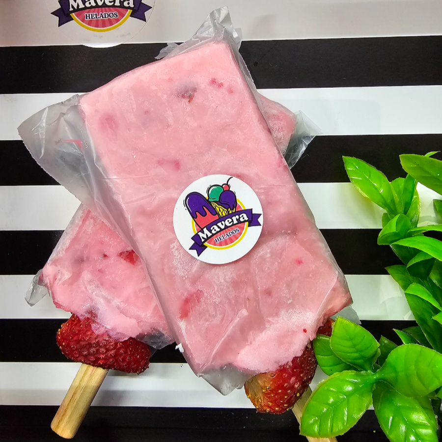 Paleta de Leche de Fresa