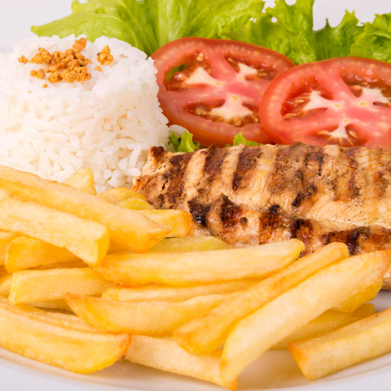 Milanesa de Pollo Con Arroz Blanco