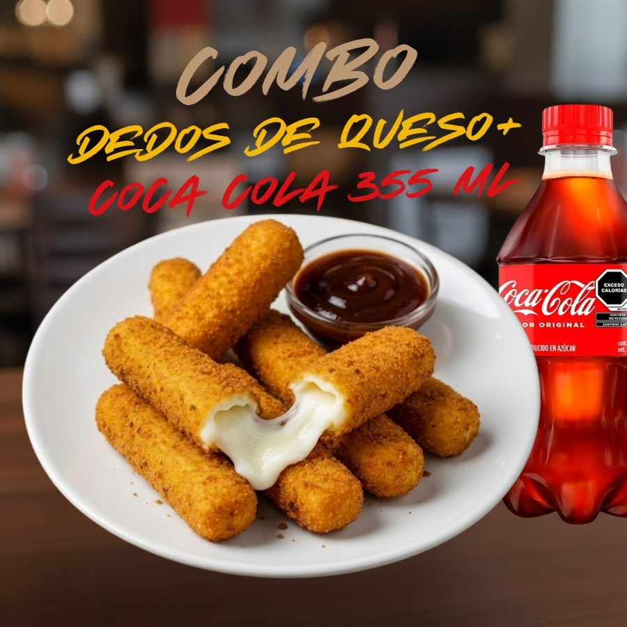 Combo Dedos de Queso +Coca Cola (PET 355 Ml)