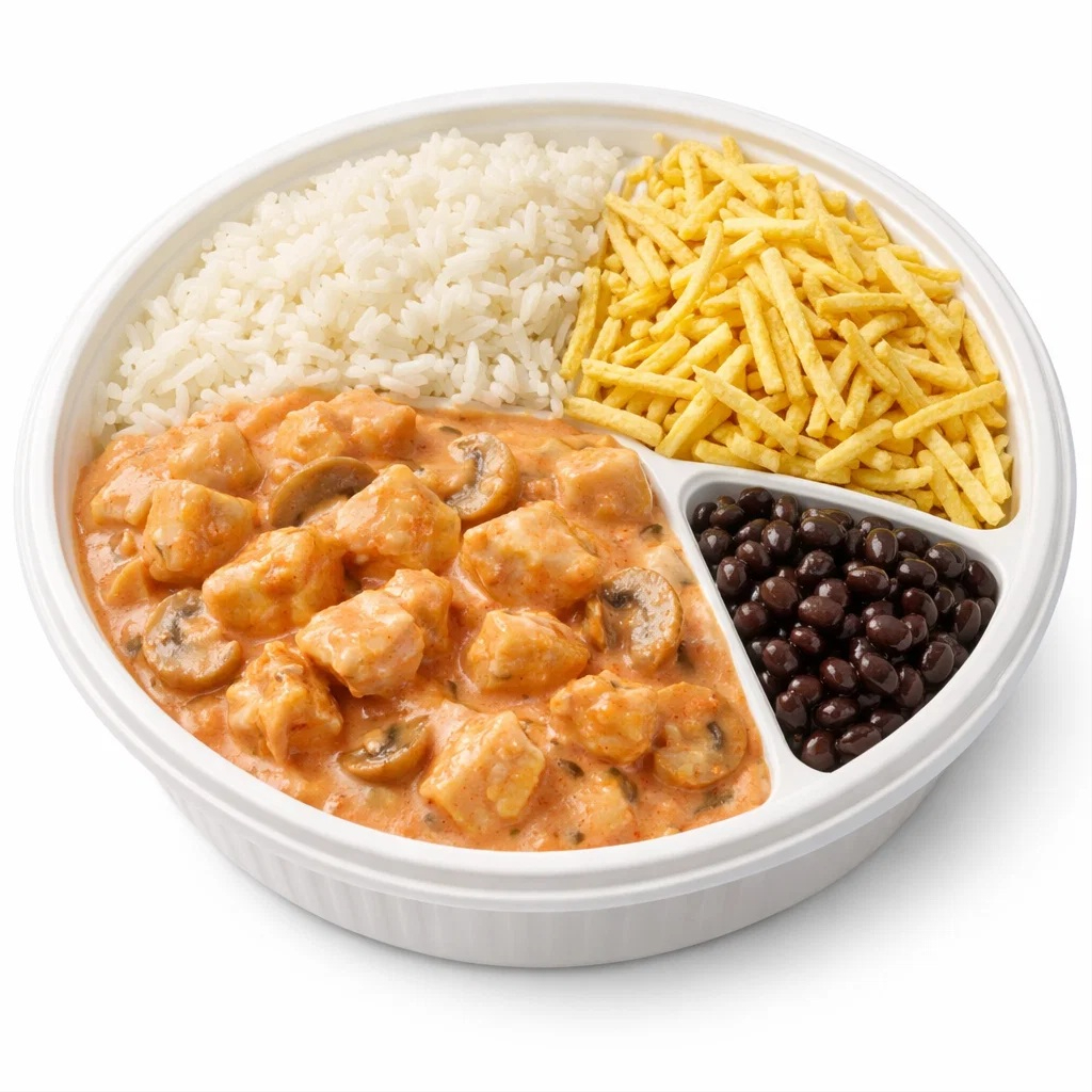 Monte sua marmitex ate 3 complementos extras ! Todas elas vão arroz branco e feijão preto.