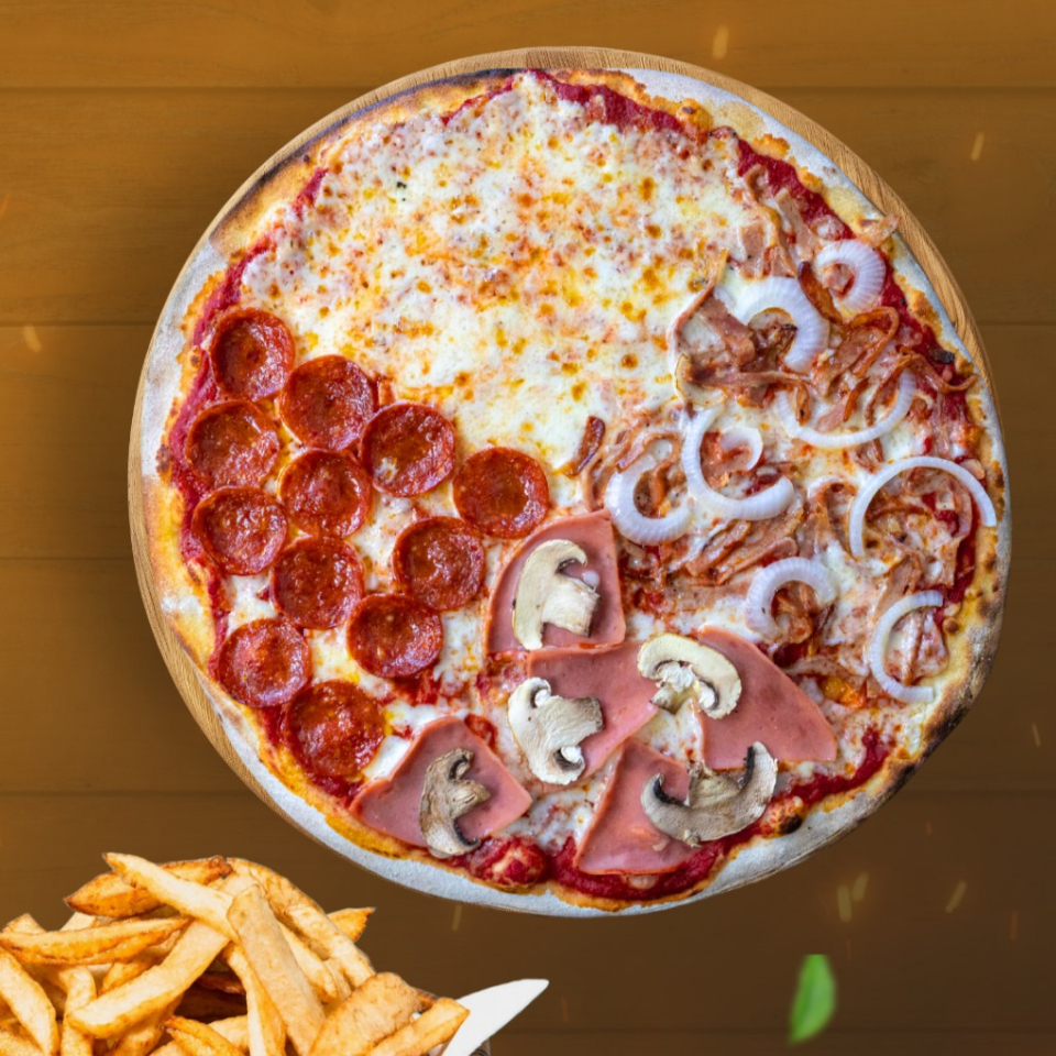 COMBO Pizza 4 ESTACIONES y Papas a la Francesa