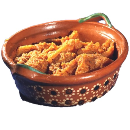 Chicharrón en salsa roja