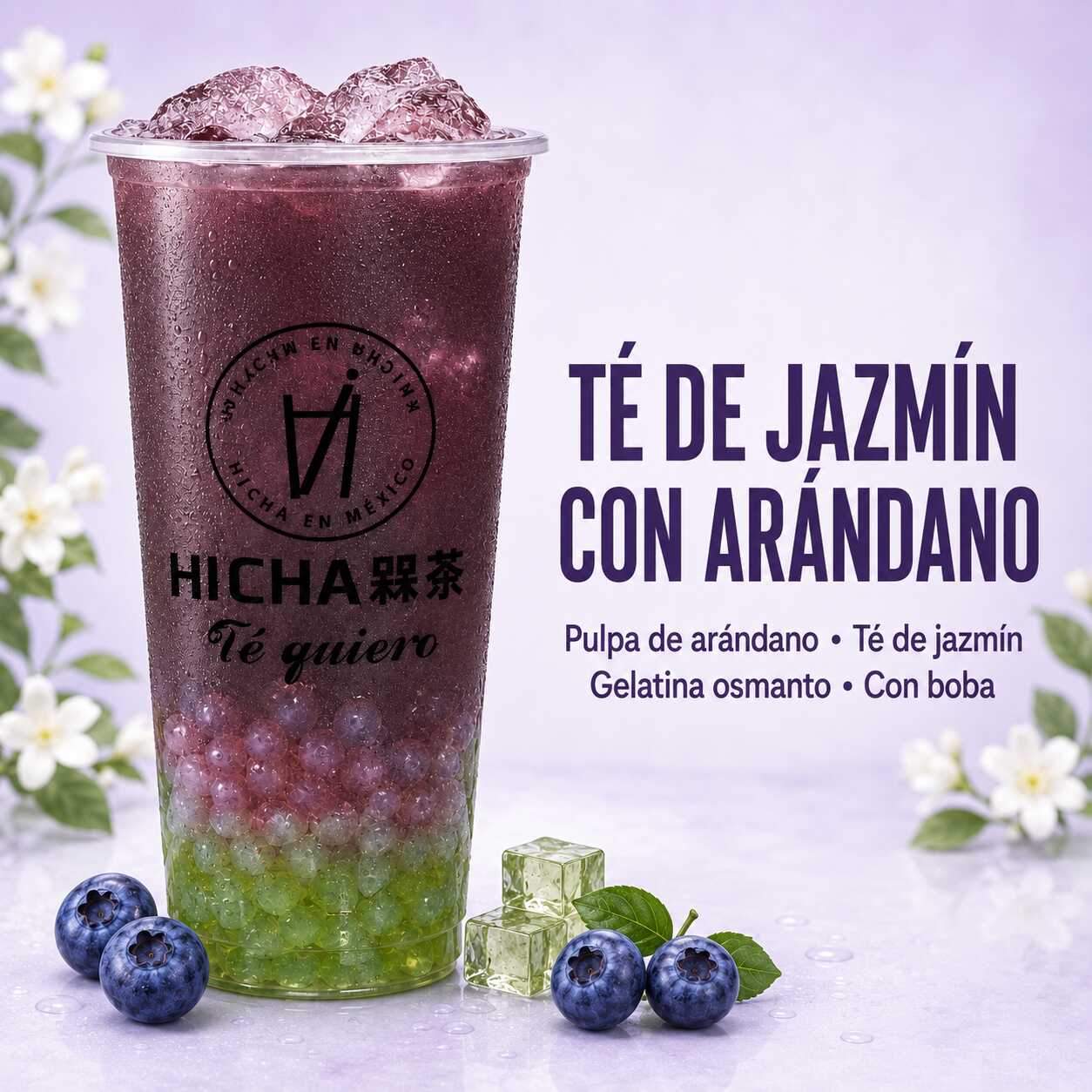 TE DE JAZMIN CON ARANDANOS Y BOBA