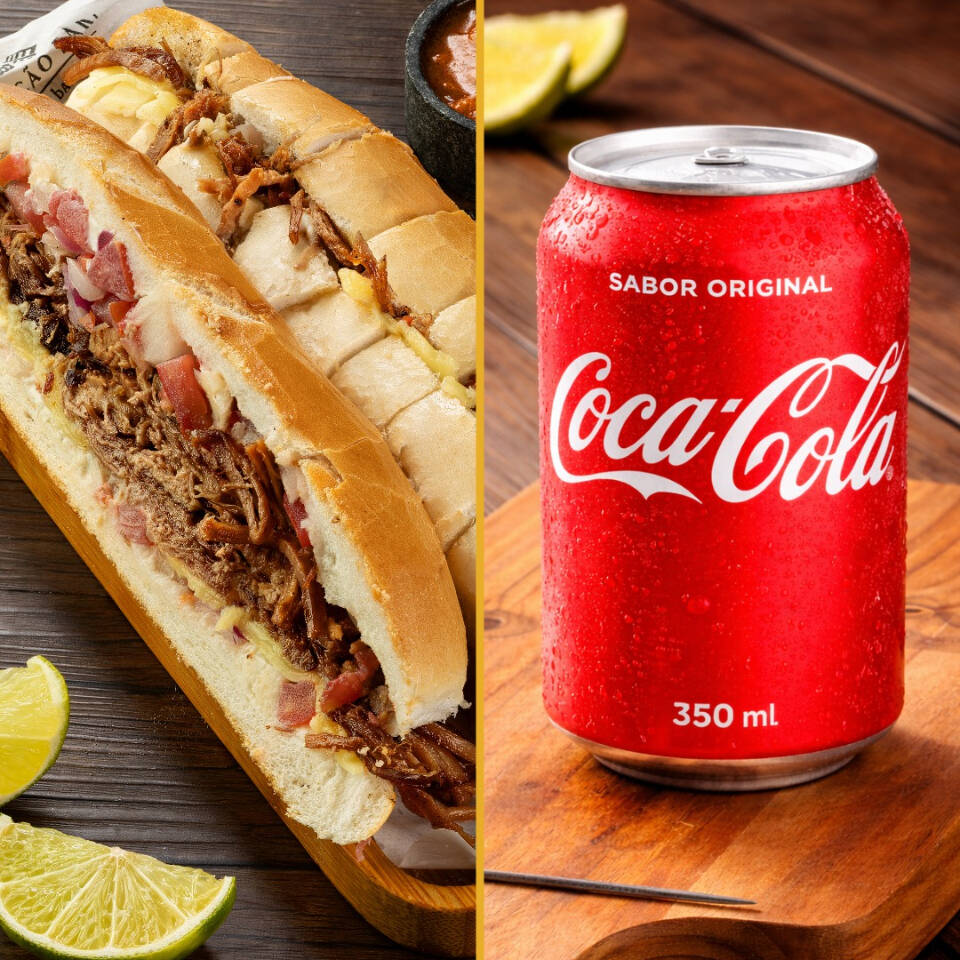 Combo - 1 lanche (boquinha de anjo) Estação maminha + 1 Coca-Cola lata 350ml