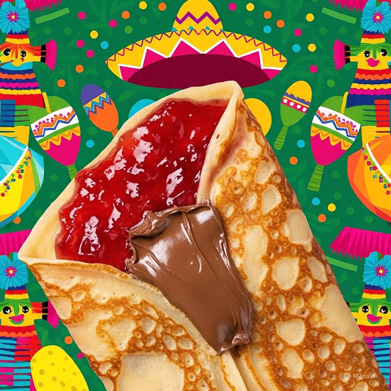 Crepa de Hernshys con Mermelada de Fresa.