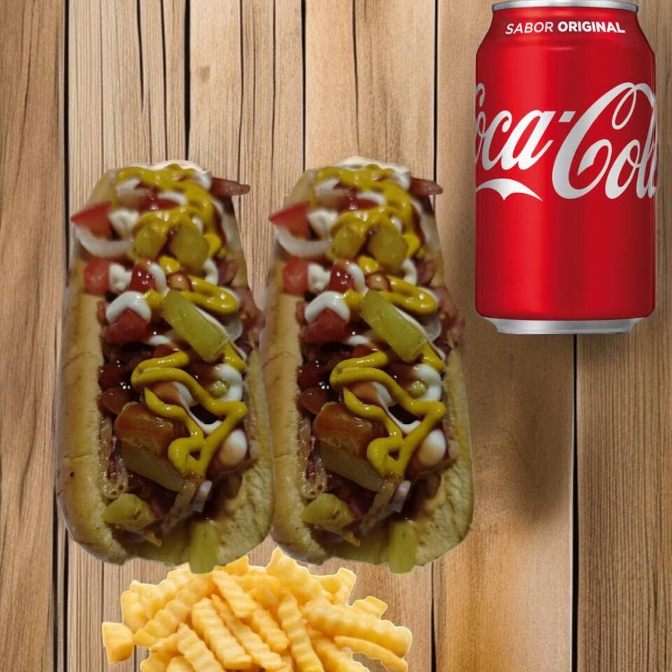 Combo Dogos con Papas y Refresco