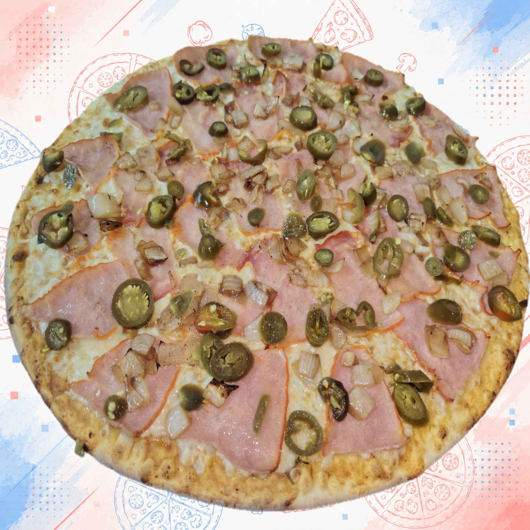 Pierna, Cebolla Asada y Jalapeño.