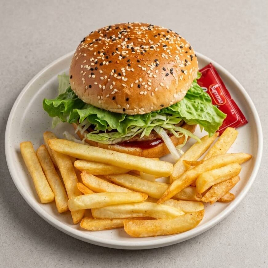 Hamburguesa Sencilla con Papas