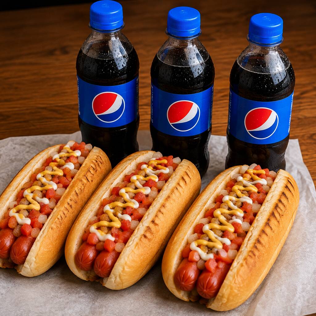 Combo Cuates 3 Dogos Sencillos + 3 Refrescos