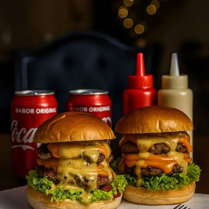 2 Hambúrgueres especial + 2 Coca-cola Lata