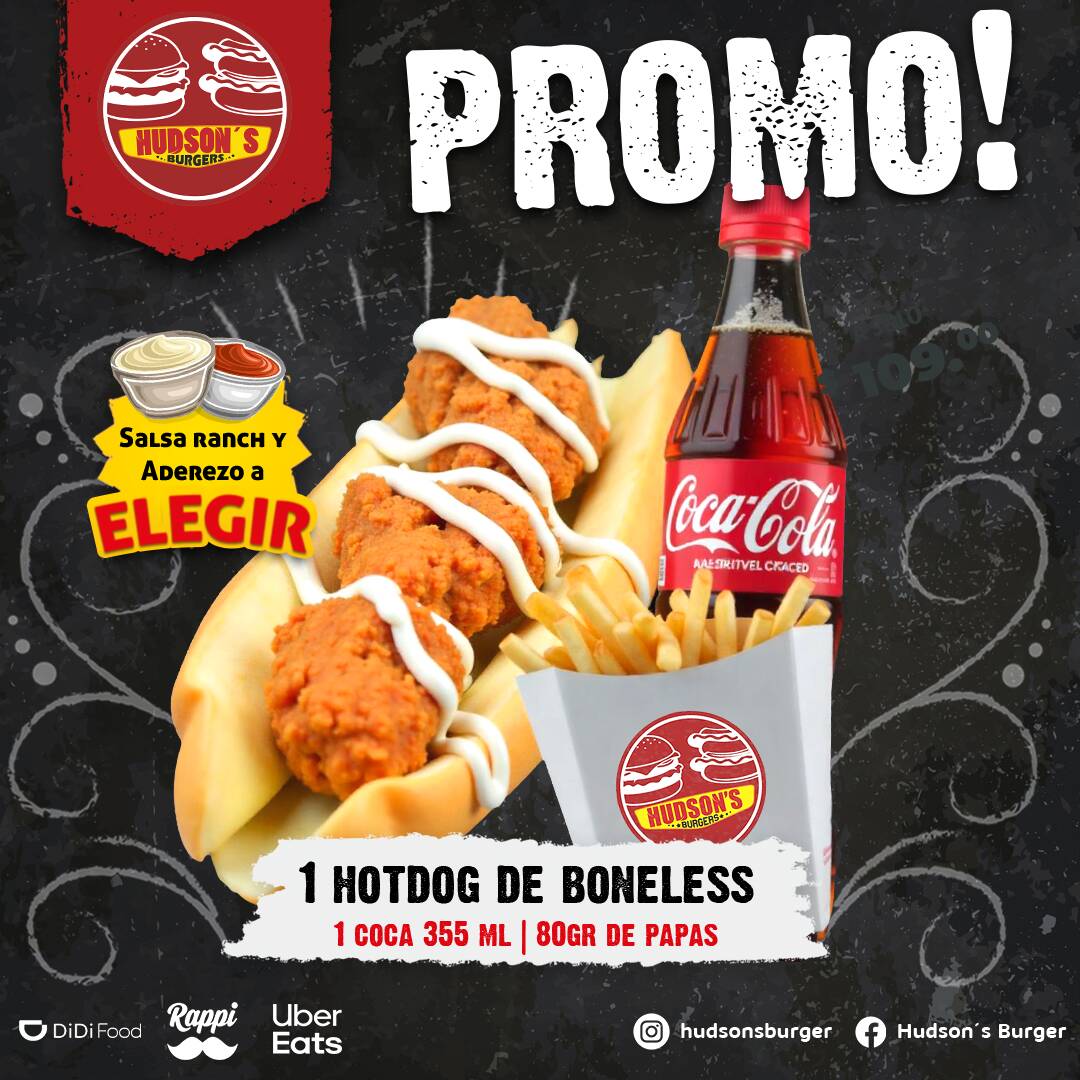 Hotdog Boneless + 80gpapas+ Coca355ml