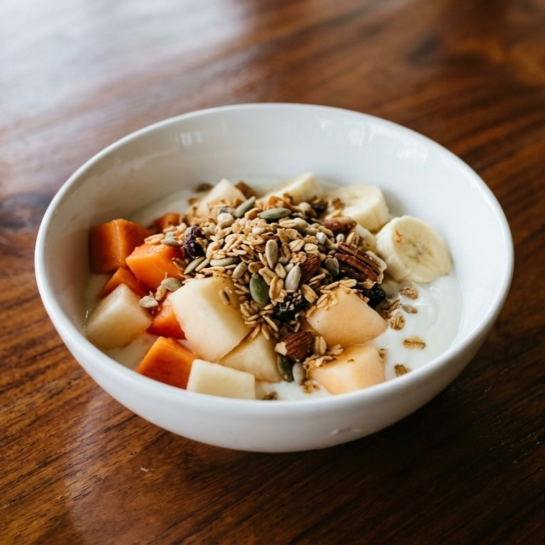 Bowl de Fruta con Yogurt Griego y Granola