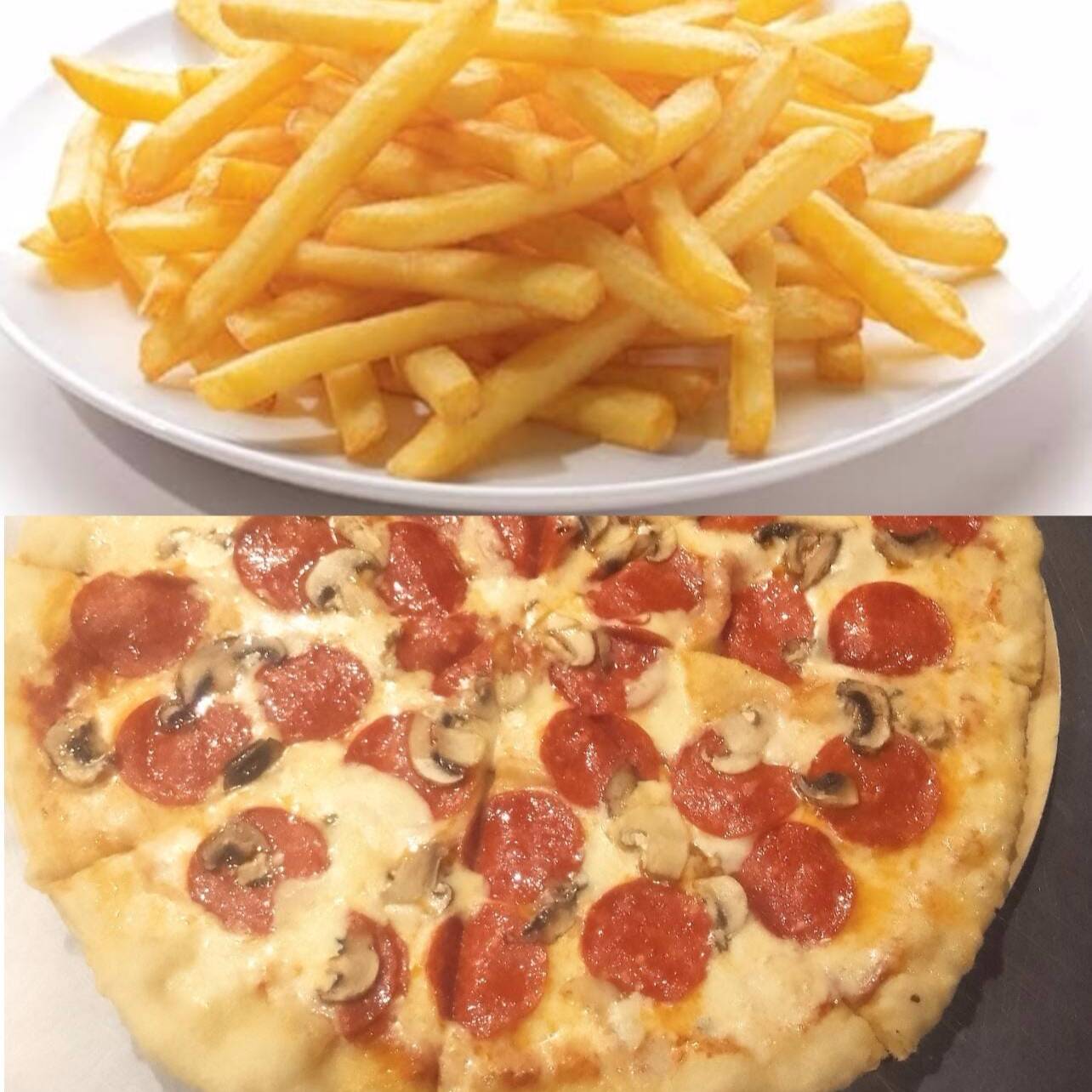 Pizza de Pepperoni + Papas a la Francesa