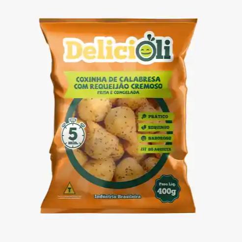 Coxinha de calabresa com requeijao cremoso -400g.
Só aquecer