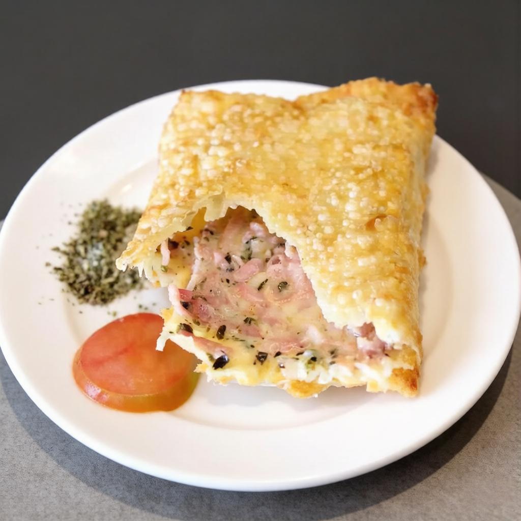 Presunto, queijo e orégano.