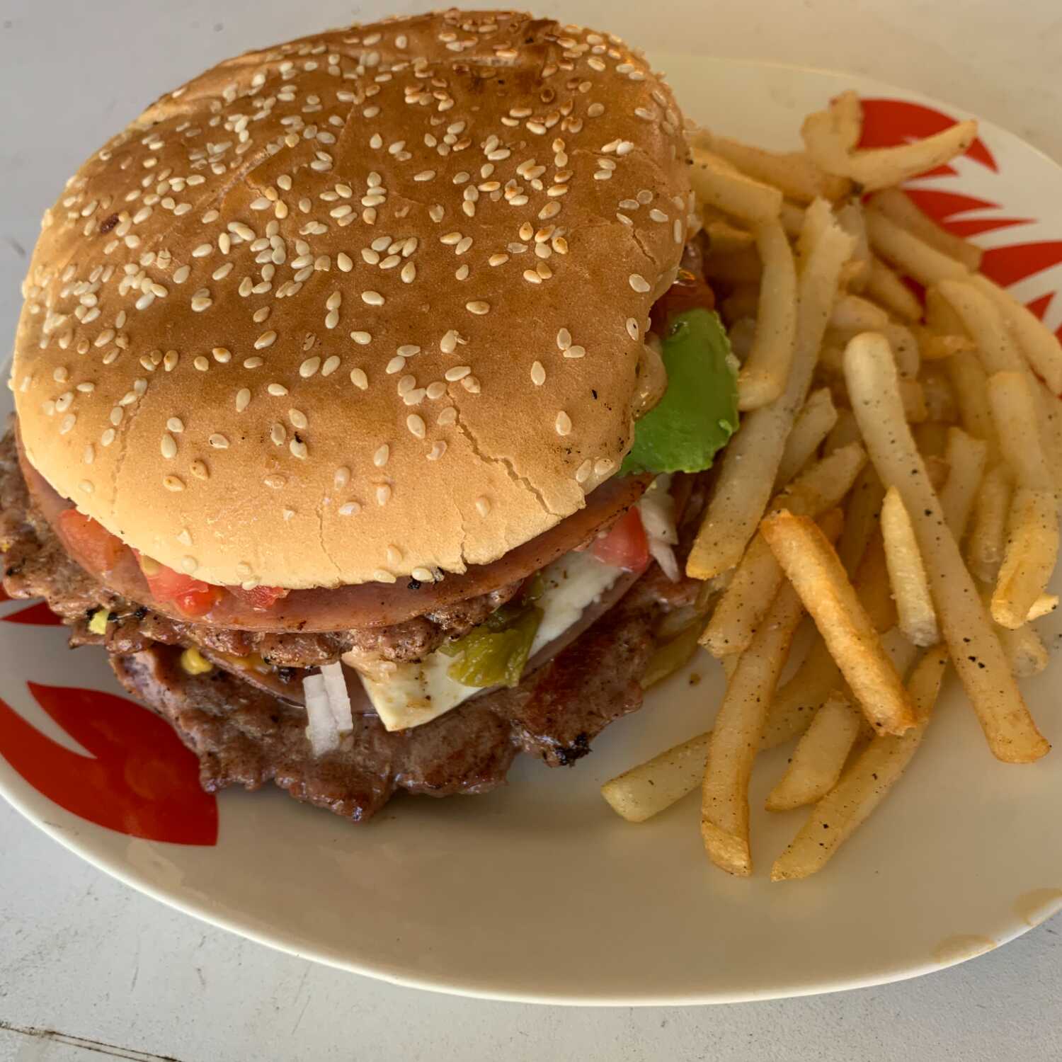 Hamburguesa Doble Carne con Papas (Promo)