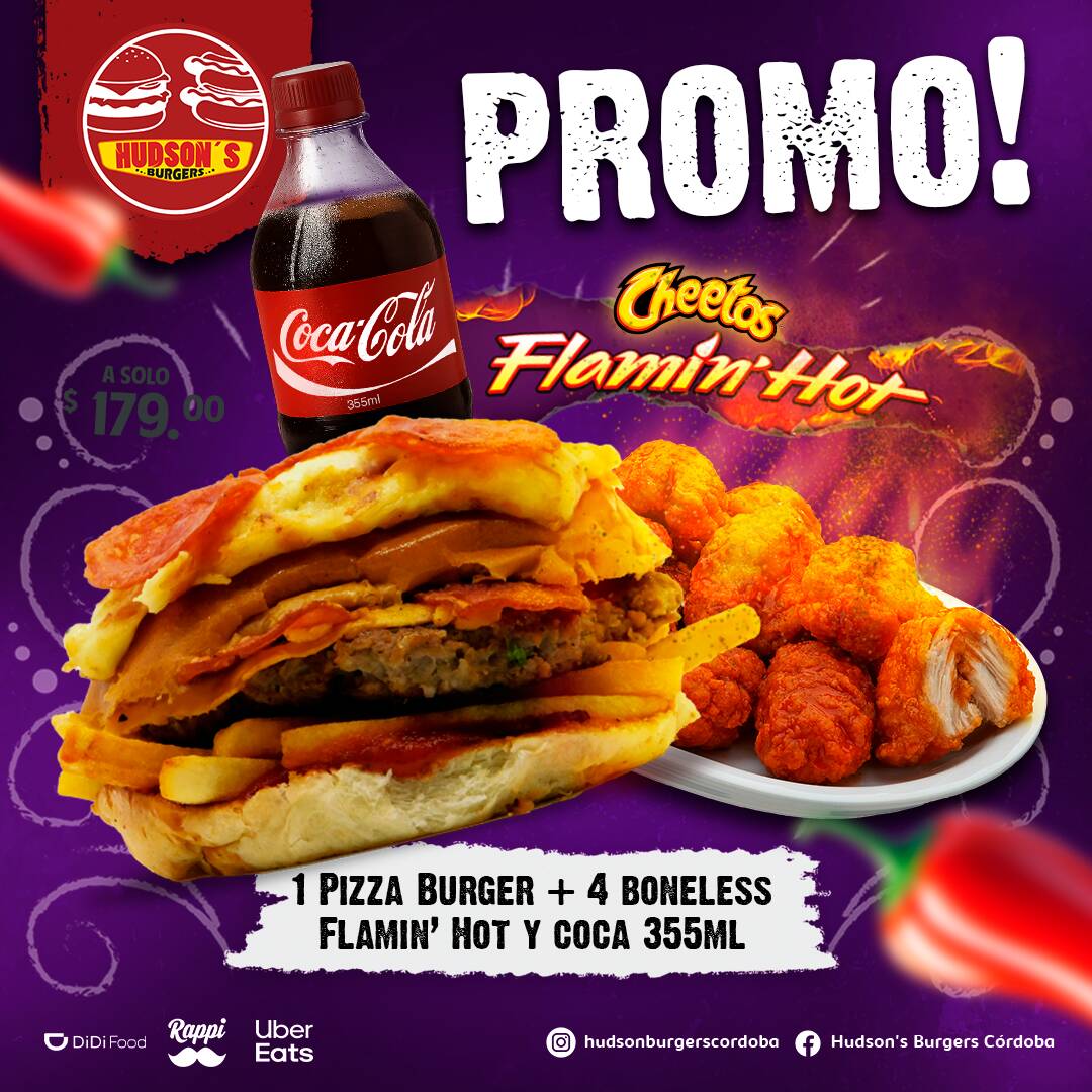 Pizza Flamin Hot 4 Boneless + Coca 355ml