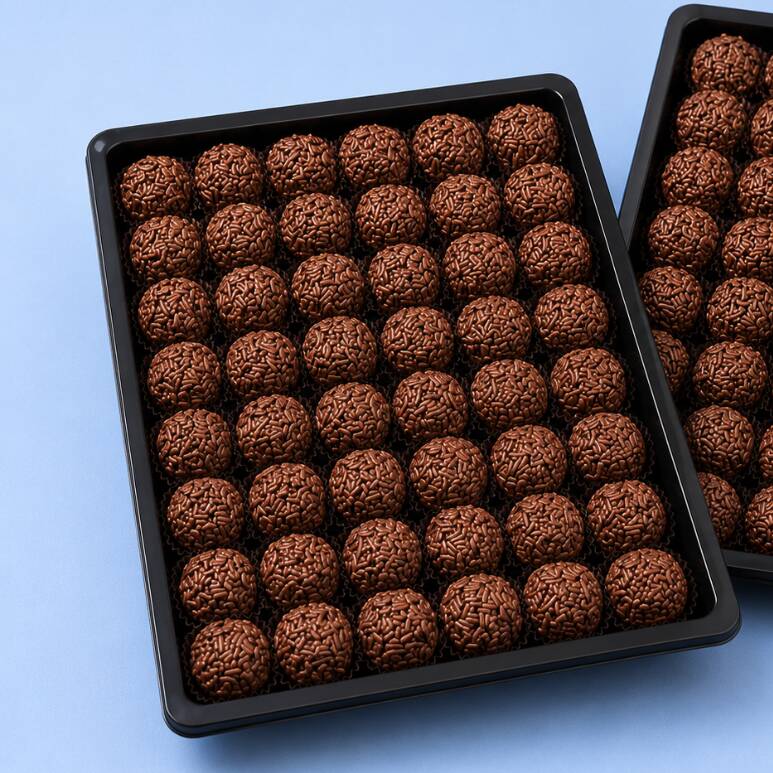 Meio Cento de Festa com 50 unidades dos nossos irresistíveis Brigadeiros Tradicionais produzidos artesanalmente com ingredientes de qualidade e muito leite condensado. Macios, cremosos e que derretem na boca. Um sabor irresistível para qualquer ocasião!