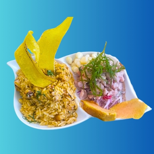 Arroz con Marisco + Ceviche de Pescado