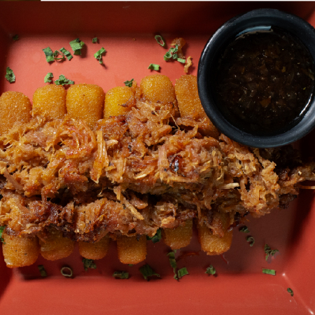 Dedos de Queso con Pulled Pork