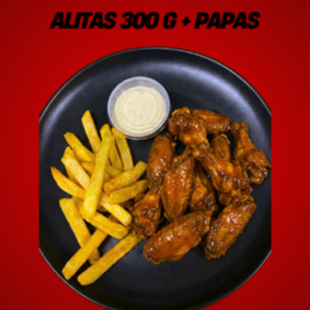 Alitas 300 Gr + 1 Salsa + Ranch + Papas